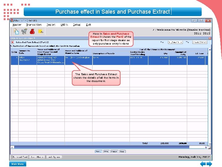 Purchase effect in Sales and Purchase Extract Here in Sales and Purchase Extract it