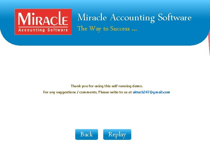 Miracle Accounting Software The Way to Success … Thank you for using this self