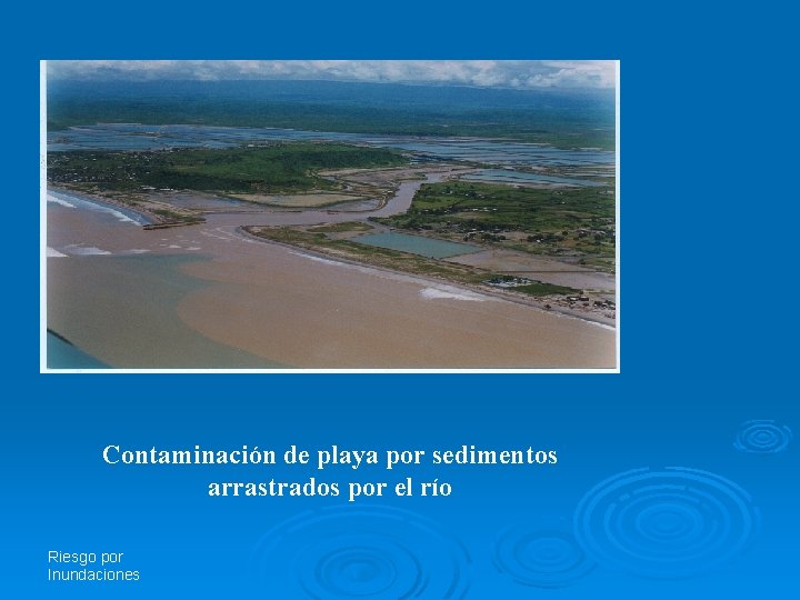 Contaminación de playa por sedimentos arrastrados por el río Riesgo por Inundaciones 