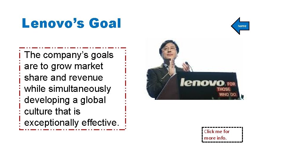 Lenovo’s Goal home The company’s goals are to grow market share and revenue while Lenovo’s Goal home The company’s goals are to grow market share and revenue while