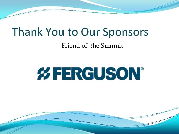 Thank You to Our Sponsors Friend of the Summit 