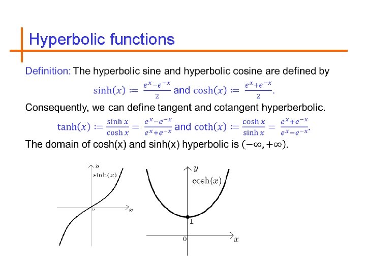 Hyperbolic functions 