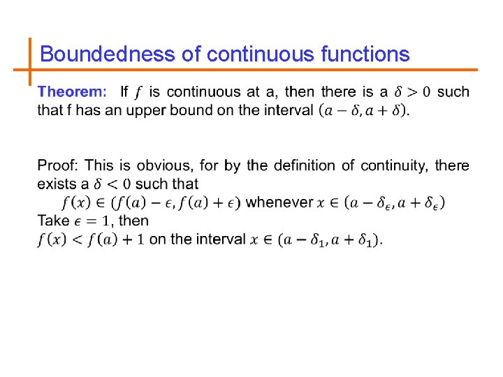 Boundedness of continuous functions 