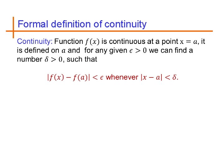 Formal definition of continuity 