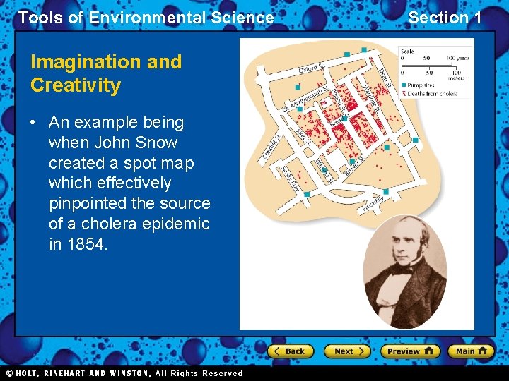 Tools of Environmental Science Imagination and Creativity • An example being when John Snow Tools of Environmental Science Imagination and Creativity • An example being when John Snow