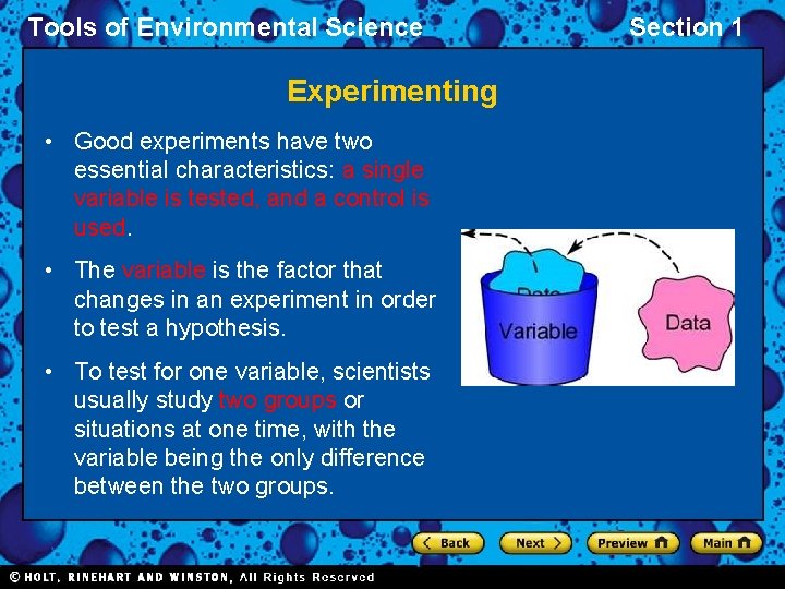 Tools of Environmental Science Experimenting • Good experiments have two essential characteristics: a single Tools of Environmental Science Experimenting • Good experiments have two essential characteristics: a single