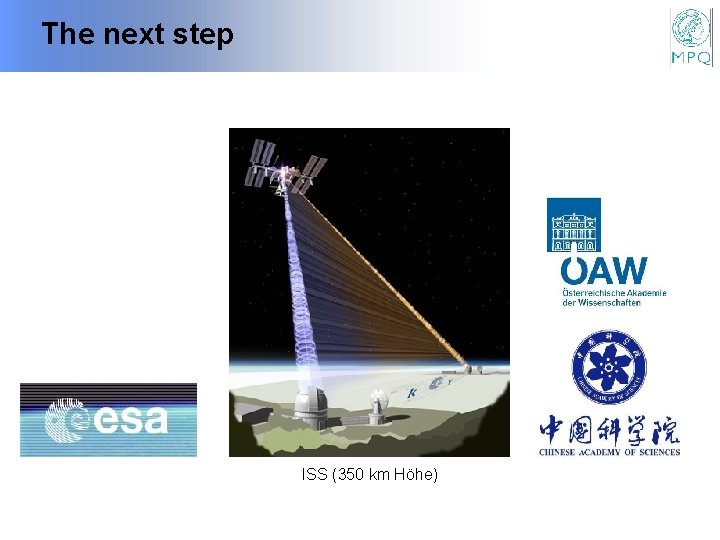 The next step ISS (350 km Höhe) 