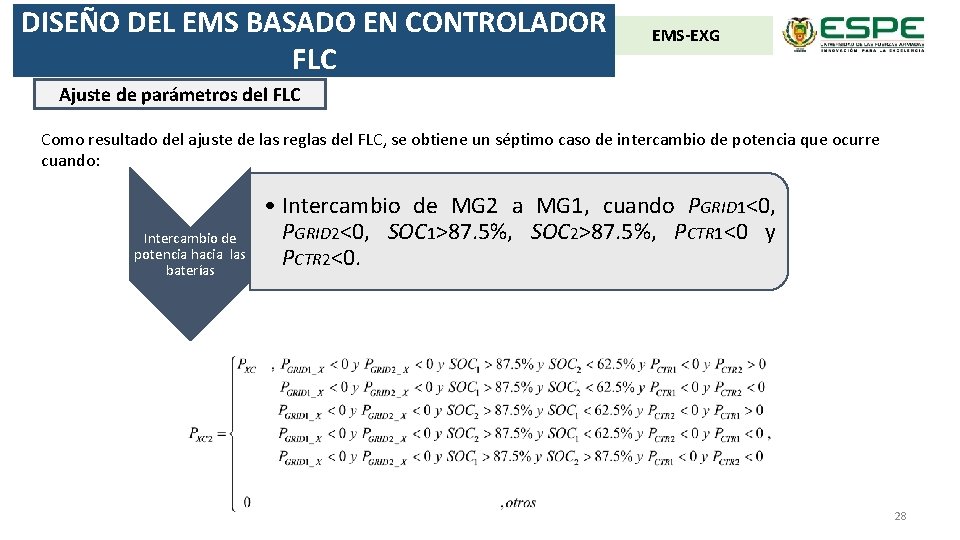 DISEÑO DEL EMS BASADO EN CONTROLADOR FLC EMS-EXG Ajuste de parámetros del FLC Como