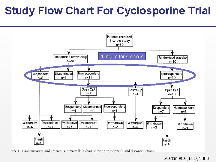 Study Flow Chart For Cyclosporine Trial 4 mg/kg for 4 weeks Grattan et al,