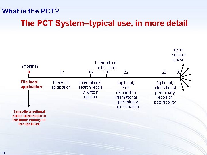 What is the PCT? The PCT System--typical use, in more detail (months) 0 File