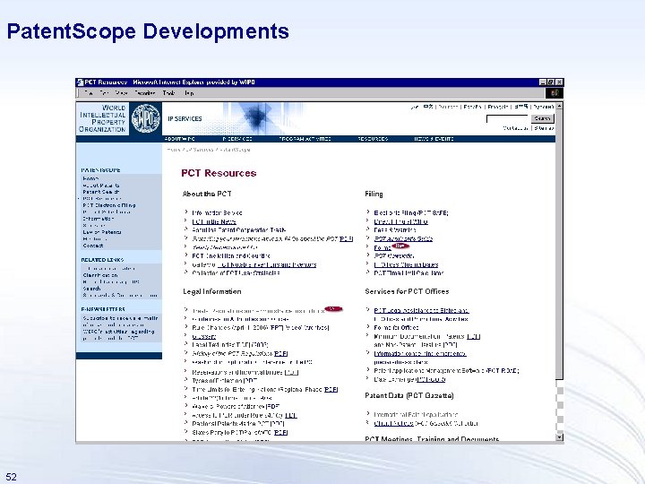 Patent. Scope Developments 52 