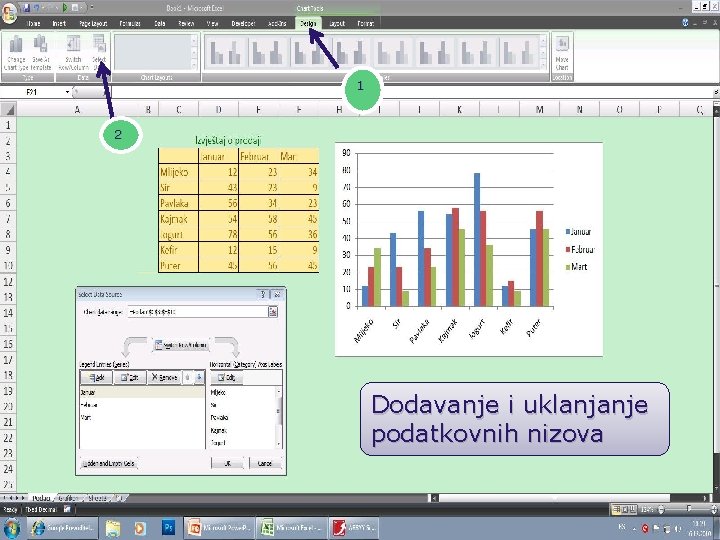 1 2 Dodavanje i uklanjanje podatkovnih nizova www. designfreebies. org Company Logo 