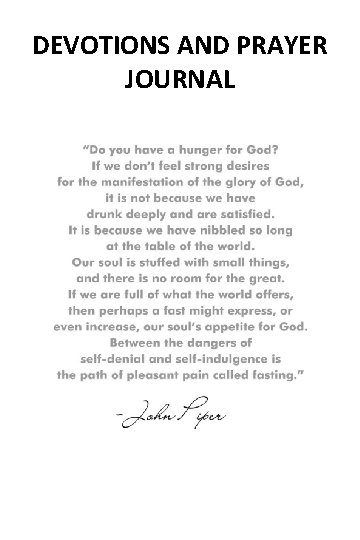 DEVOTIONS AND PRAYER JOURNAL 