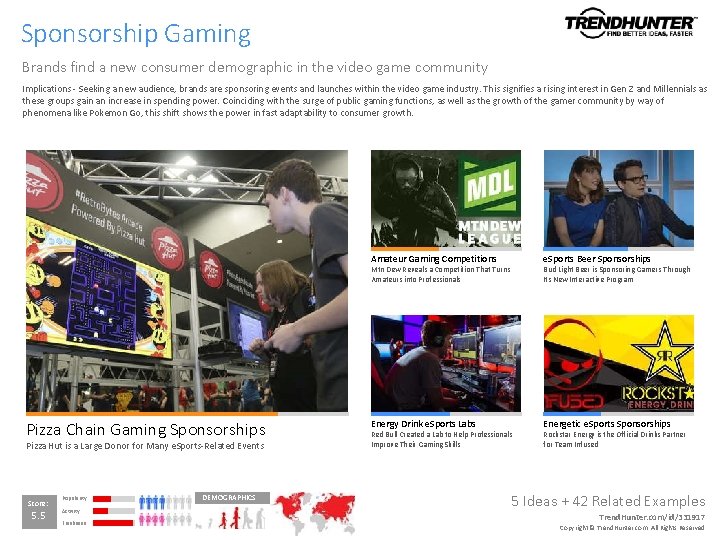 Sponsorship Gaming Brands find a new consumer demographic in the video game community Implications Sponsorship Gaming Brands find a new consumer demographic in the video game community Implications
