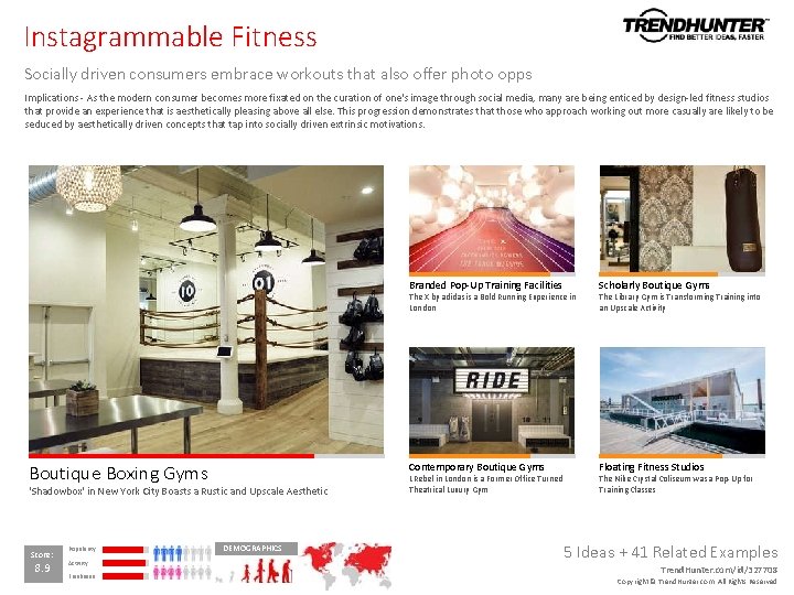Instagrammable Fitness Socially driven consumers embrace workouts that also offer photo opps Implications - Instagrammable Fitness Socially driven consumers embrace workouts that also offer photo opps Implications -
