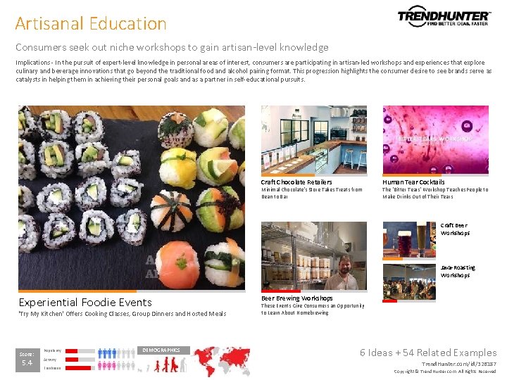 Artisanal Education Consumers seek out niche workshops to gain artisan-level knowledge Implications - In Artisanal Education Consumers seek out niche workshops to gain artisan-level knowledge Implications - In