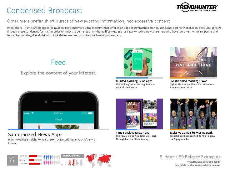 Condensed Broadcast Consumers prefer short bursts of newsworthy information, not excessive content Implications - Condensed Broadcast Consumers prefer short bursts of newsworthy information, not excessive content Implications -