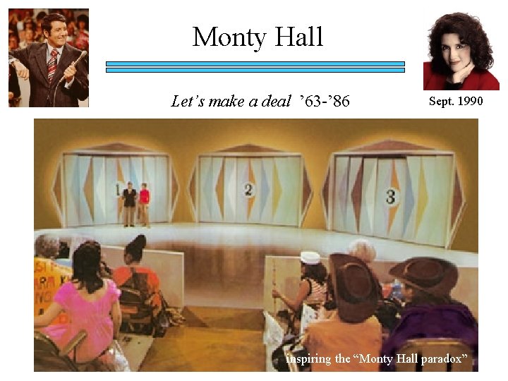 Monty Hall Let’s make a deal ’ 63 -’ 86 Sept. 1990 inspiring the