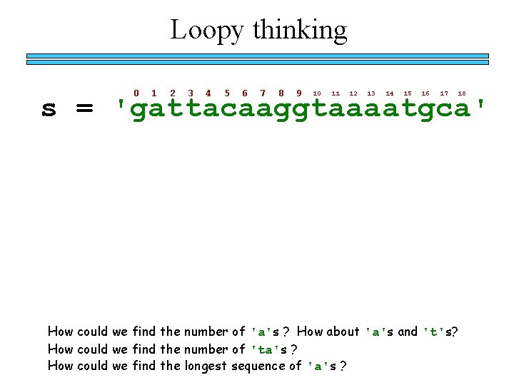 Loopy thinking 0 1 2 3 4 5 6 7 8 9 10 11