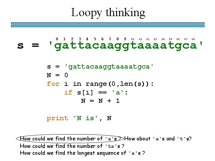 Loopy thinking 0 1 2 3 4 5 6 7 8 9 10 11