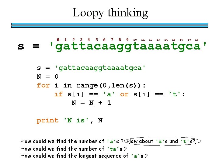 Loopy thinking 0 1 2 3 4 5 6 7 8 9 10 11