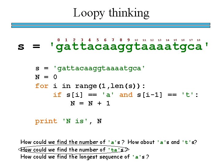 Loopy thinking 0 1 2 3 4 5 6 7 8 9 10 11