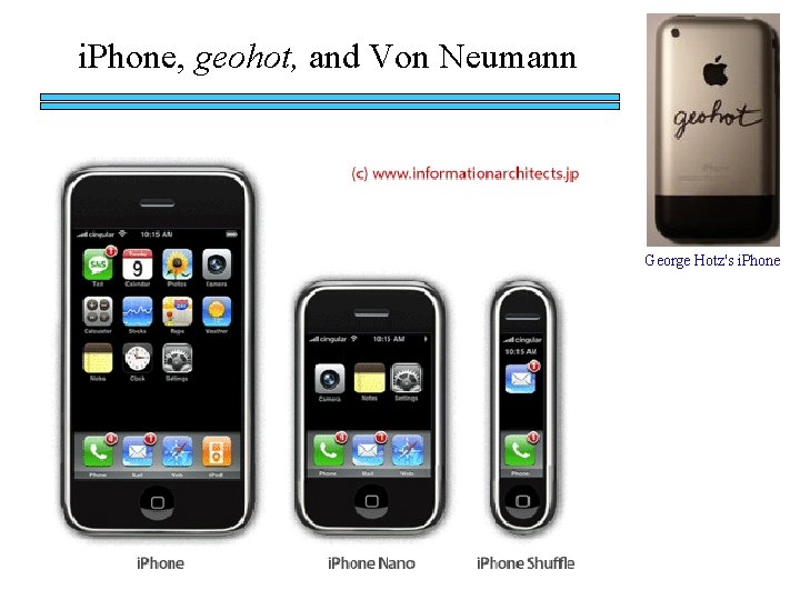 i. Phone, geohot, and Von Neumann George Hotz's i. Phone 