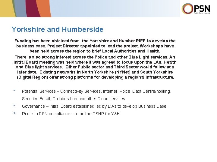 Yorkshire and Humberside Funding has been obtained from the Yorkshire and Humber RIEP to