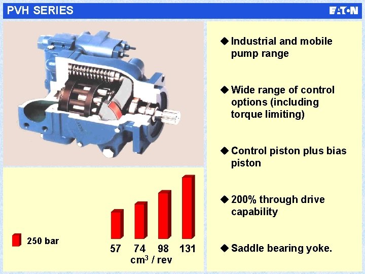 PVH SERIES u Industrial and mobile pump range u Wide range of control options