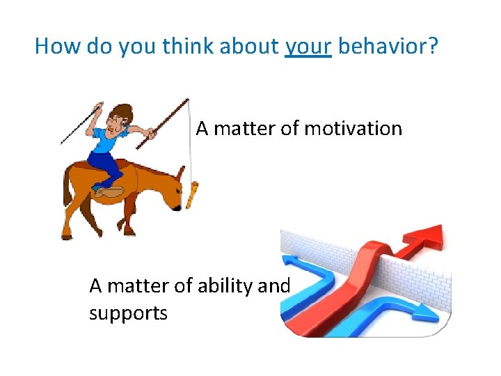How do you think about your behavior? A matter of motivation OR A matter How do you think about your behavior? A matter of motivation OR A matter