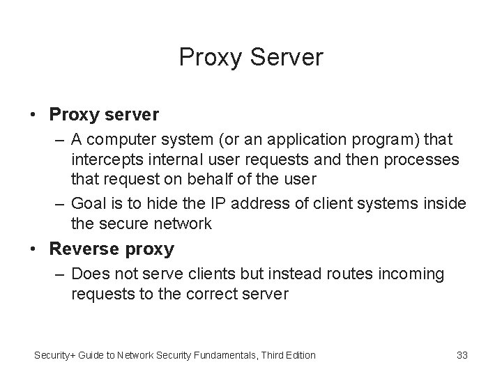 Proxy Server • Proxy server – A computer system (or an application program) that Proxy Server • Proxy server – A computer system (or an application program) that