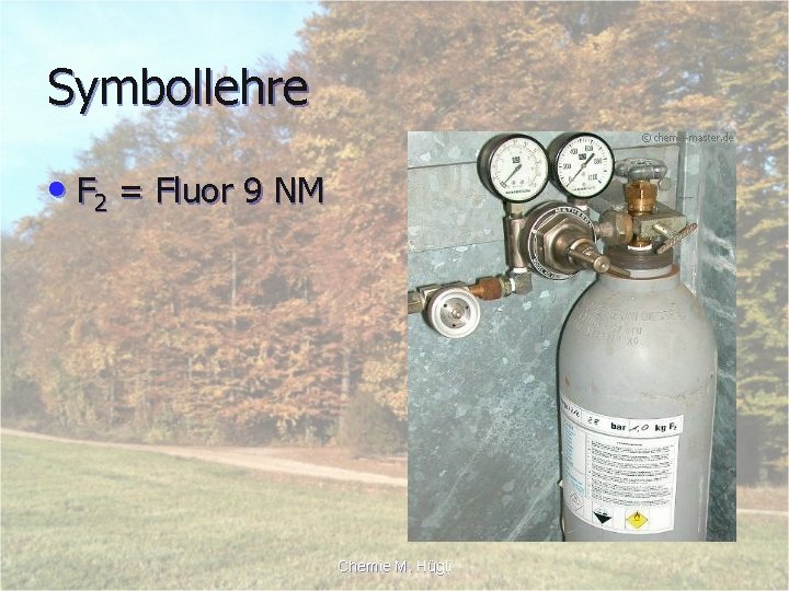 Symbollehre • F 2 = Fluor 9 NM Chemie M. Hügli 