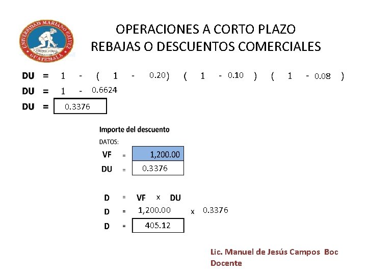 OPERACIONES A CORTO PLAZO REBAJAS O DESCUENTOS COMERCIALES 0. 20 0. 10 0. 08
