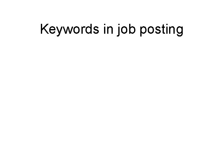 Keywords in job posting 