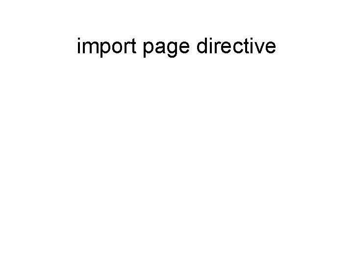 import page directive 