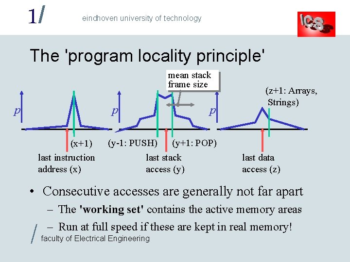 1/ eindhoven university of technology The 'program locality principle' mean stack frame size p