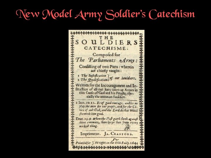 New Model Army Soldier’s Catechism 