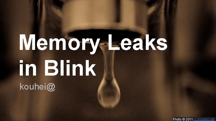 Memory Leaks in Blink kouhei@ Photo © 2011 J. Ronald Lee. 