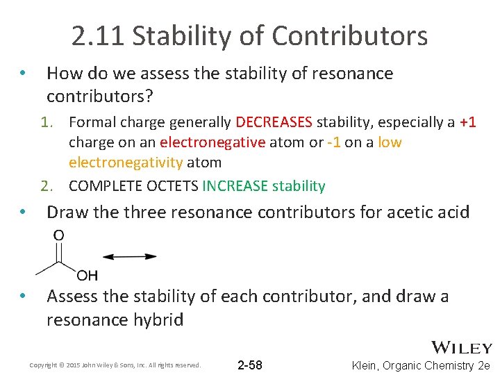 2. 11 Stability of Contributors • How do we assess the stability of resonance