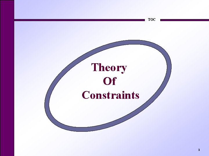 TOC Theory Of Constraints 1 