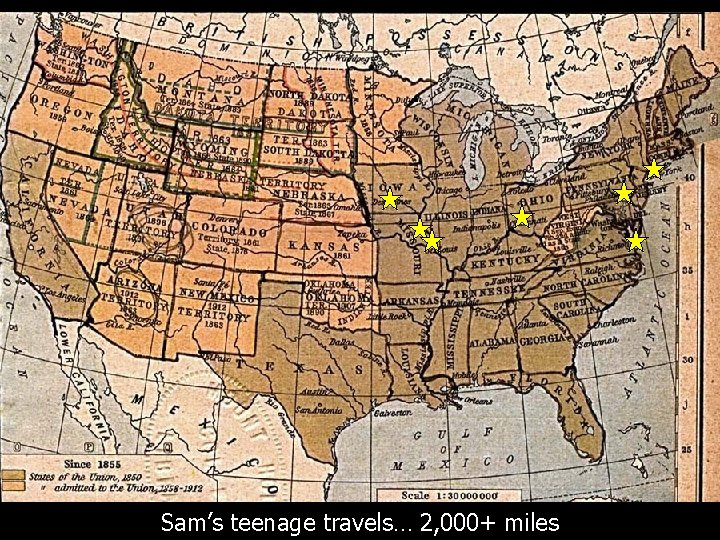 Sam’s teenage travels… 2, 000+ miles 