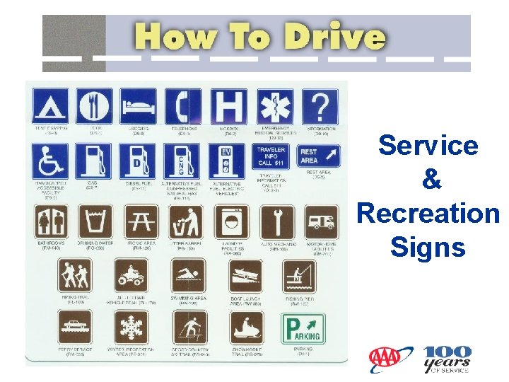 Service & Recreation Signs 