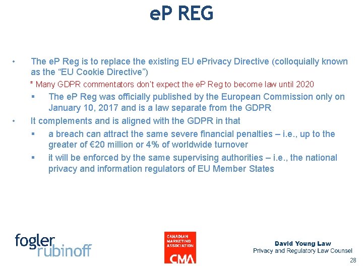 e. P REG • The e. P Reg is to replace the existing EU e. P REG • The e. P Reg is to replace the existing EU