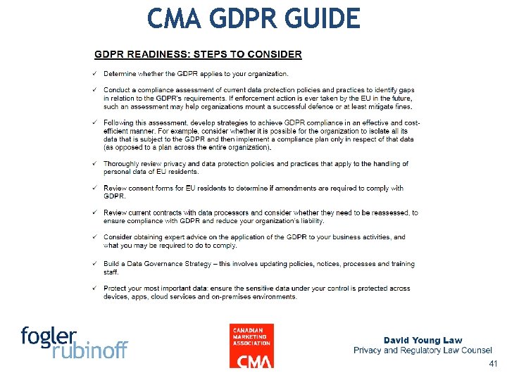 CMA GDPR GUIDE 41 CMA GDPR GUIDE 41