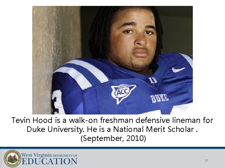 Tevin Hood is a walk-on freshman defensive lineman for Duke University. He is a