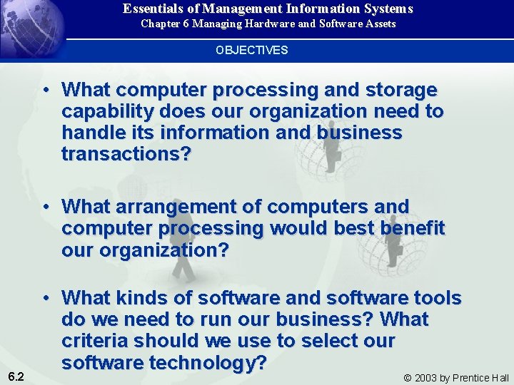 Essentials of Management Information Systems Chapter 6 Managing Hardware and Software Assets OBJECTIVES •