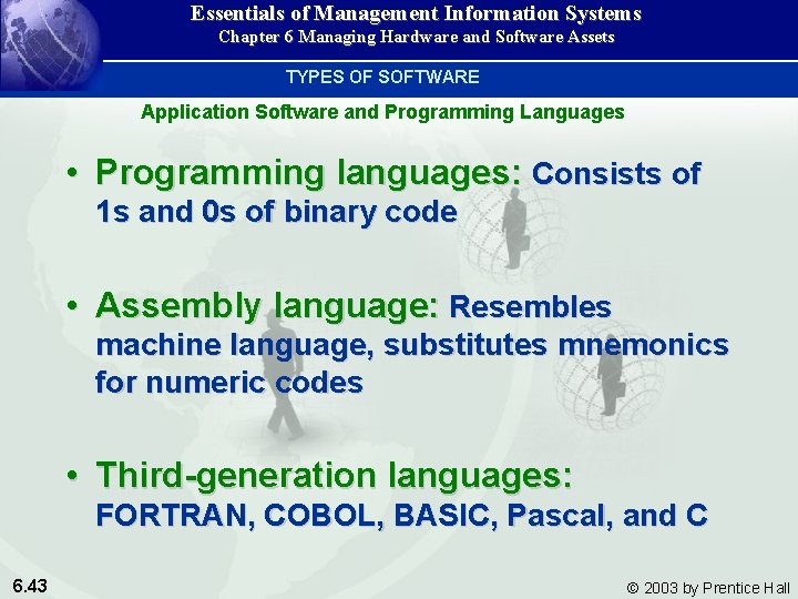 Essentials of Management Information Systems Chapter 6 Managing Hardware and Software Assets TYPES OF