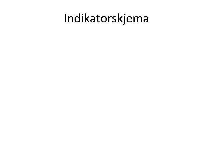 Indikatorskjema Indikatorskjema