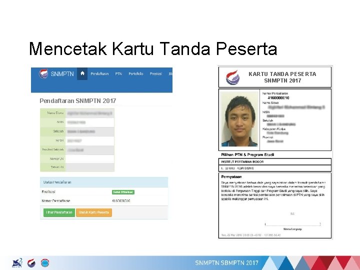 Mencetak Kartu Tanda Peserta KARTU TANDA PESERTA SNMPTN 2017 Pendaftaran SNMPTN 2017 