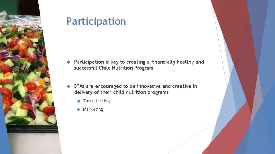 Participation is key to creating a financially healthy and successful Child Nutrition Program SFAs